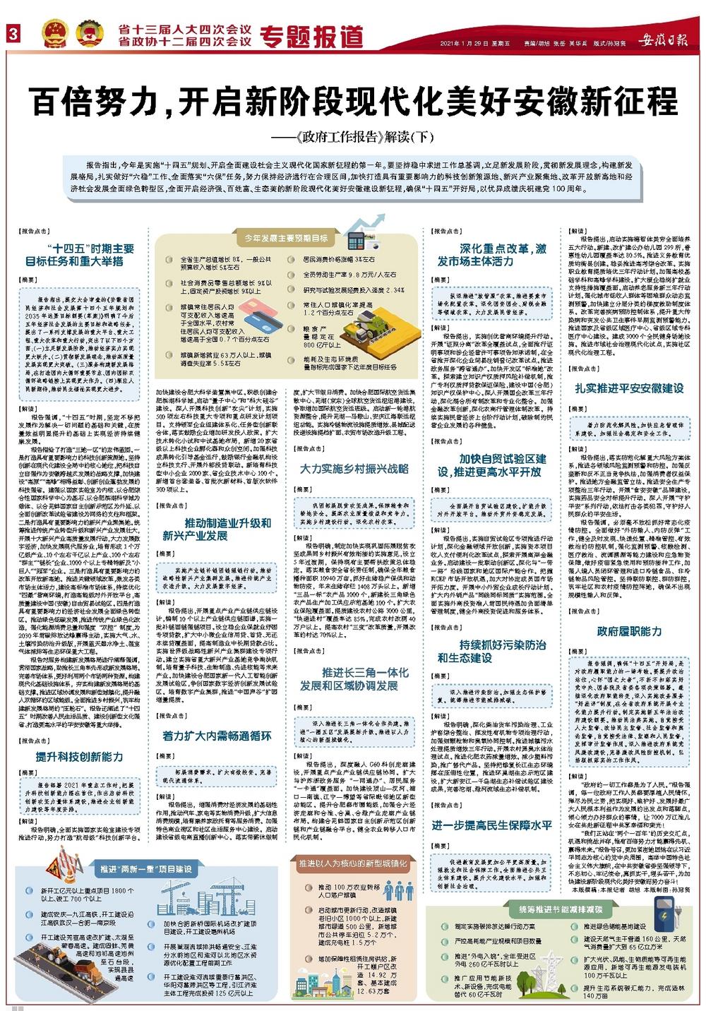 百倍努力，开启新阶段现代化美好安徽新征程