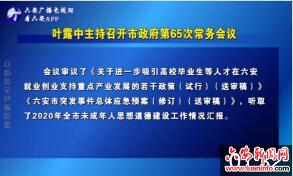 叶露中主持召开市政府第65次常务会议 