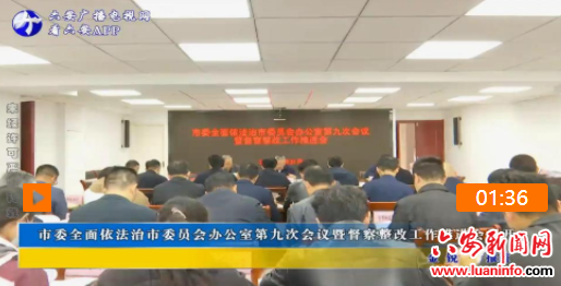 市委全面依法治市委员会办公室第九次会议暨督察整改工作推进会召开