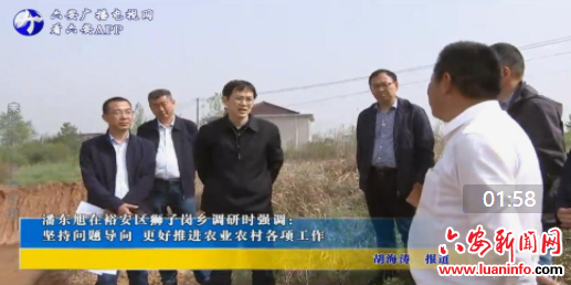  潘东旭在裕安区狮子岗乡调研时强调： 坚持问题导向 更好推进农业农村各项工作