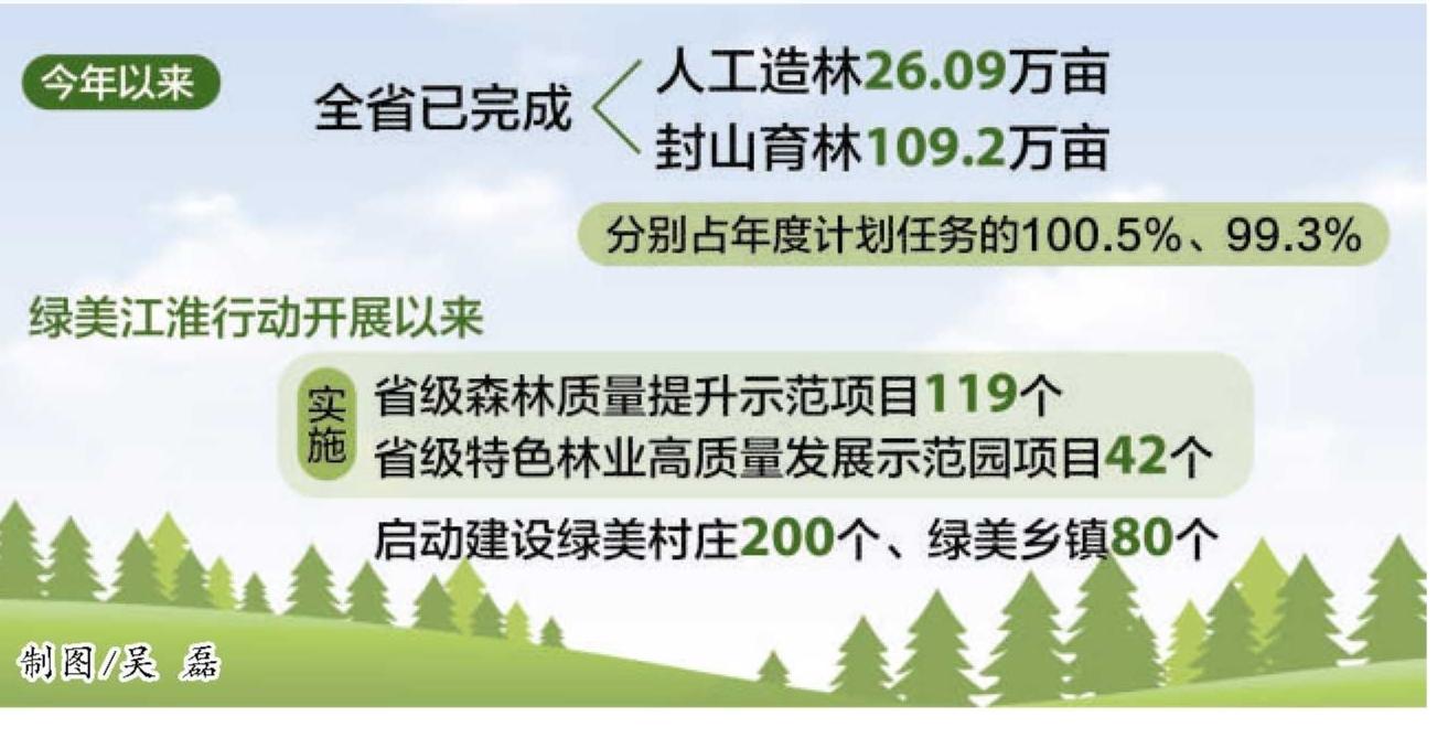 绿美江淮行动加快推进 今年以来完成人工造林26.09万亩